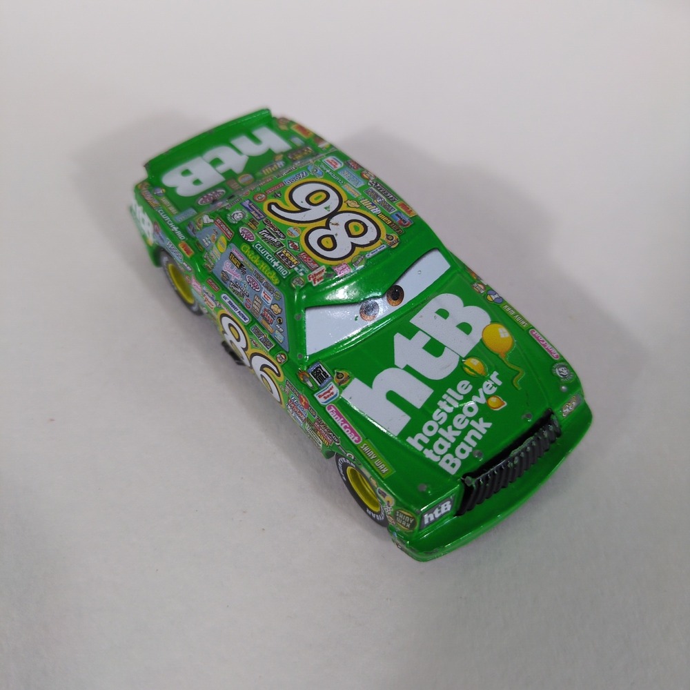 Disney Pixar Cars Chick Hicks HTB Hostile Takeover Bank 86 Green Diecast Car
